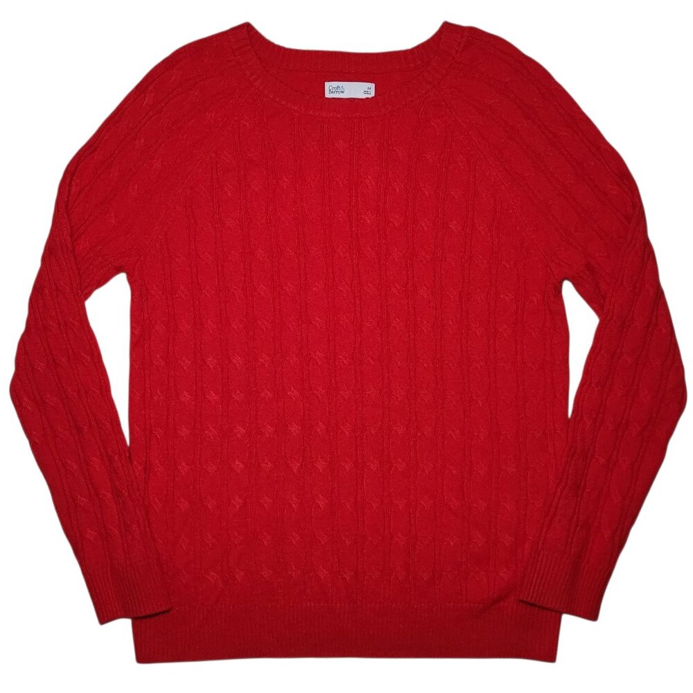 Croft & Barrow Cable Knit Sweater Red Womens Medium Preppy Cottagecore